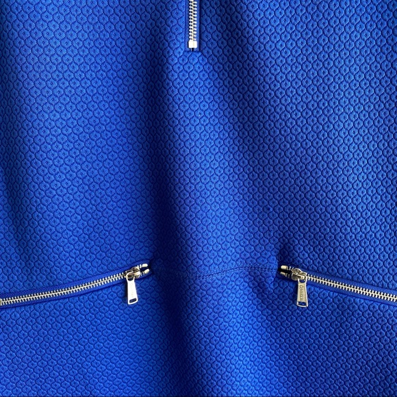 Calvin Klein Royal Blue Sheath Dress with Silver Zipper Accent Sz. 12 - Picture 8 of 12
